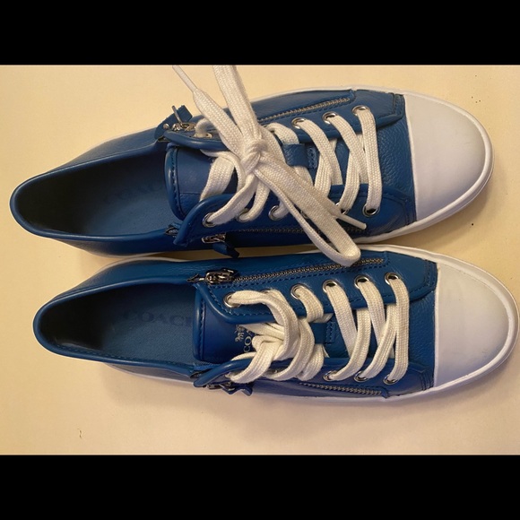 COACH EMPIRE ZIPPERED SNEAKERS ROYAL BLUE SIZE 8.5 EXCELLENT CONDITION - Picture 3 of 11